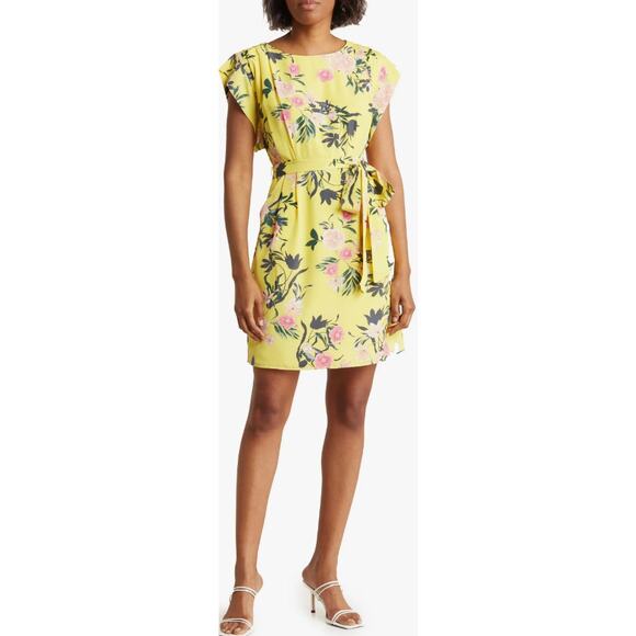 New ~ ELIZA J ~ Spring Floral Cap Sleeve A-Line Dress Size 4 - Picture 1 of 9